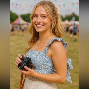 Kirious - tie back Crop Top - small